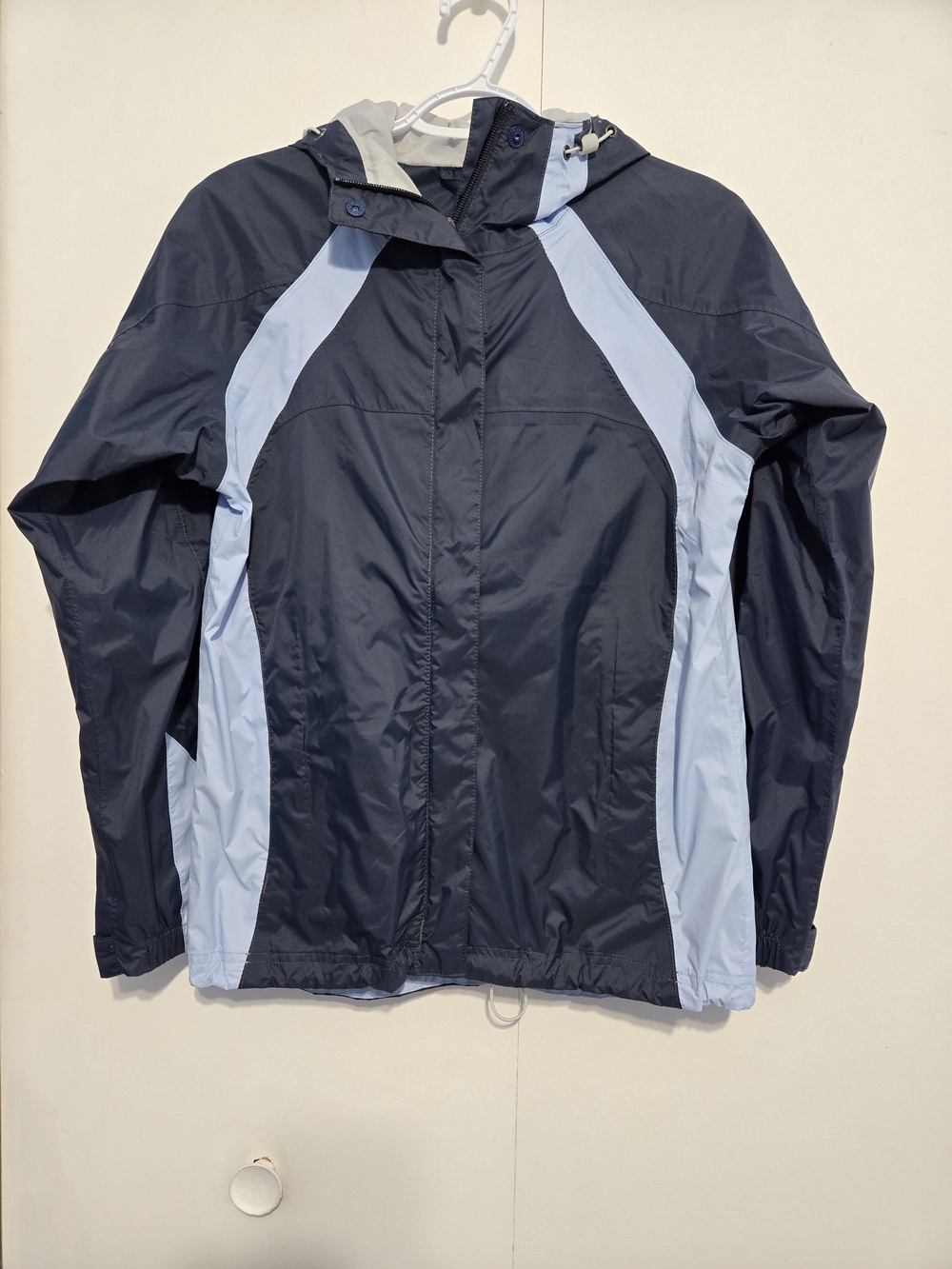 Columbia Omni-Tech Waterproof Jacket Women’s Small Blue Hooded Rain Shell Light